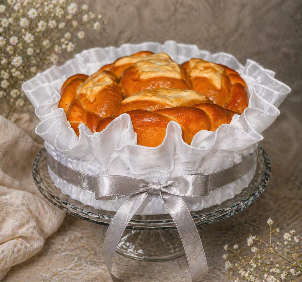Linen & Cotton Bread Doily with Lace