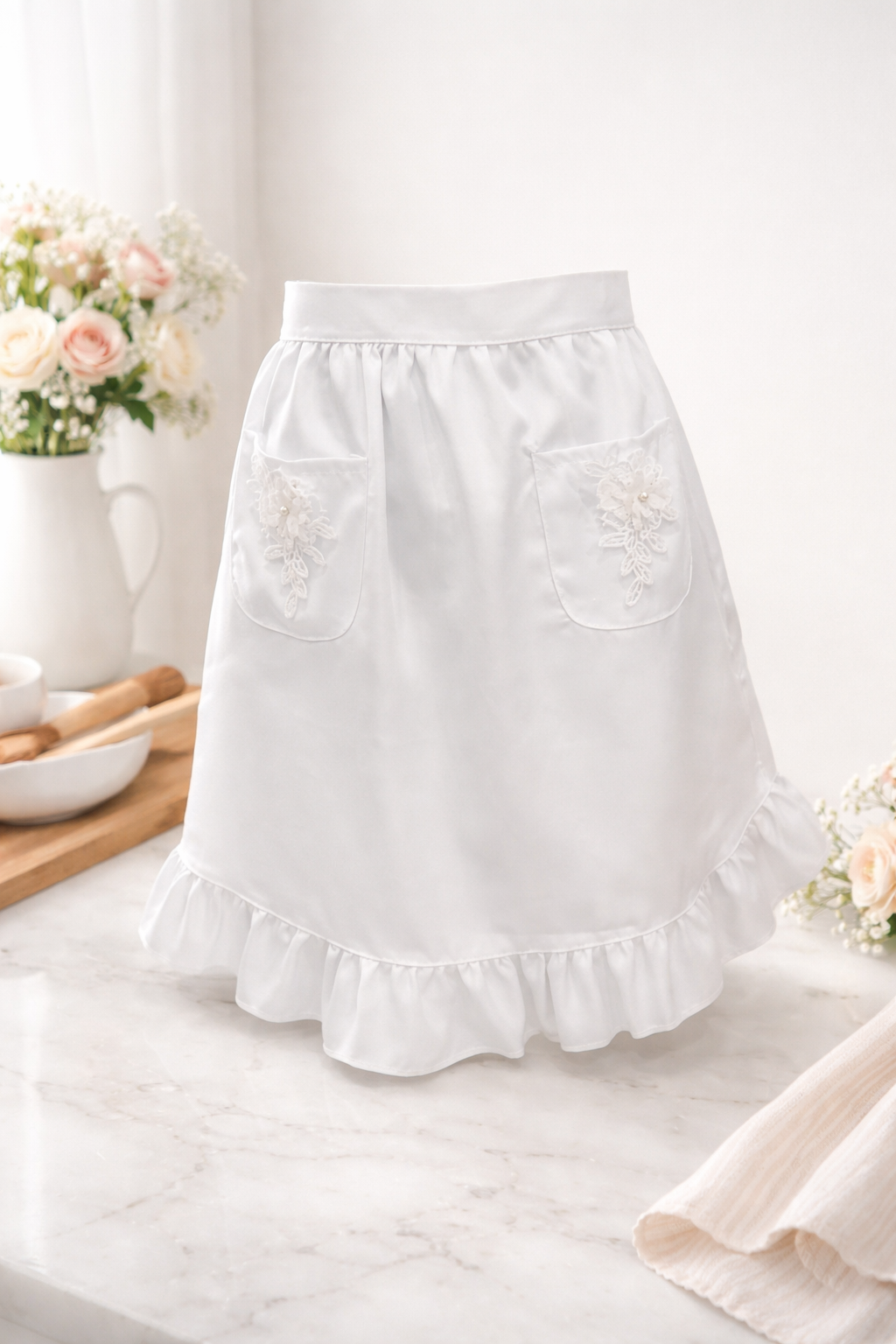 Apron 1 with floral lace