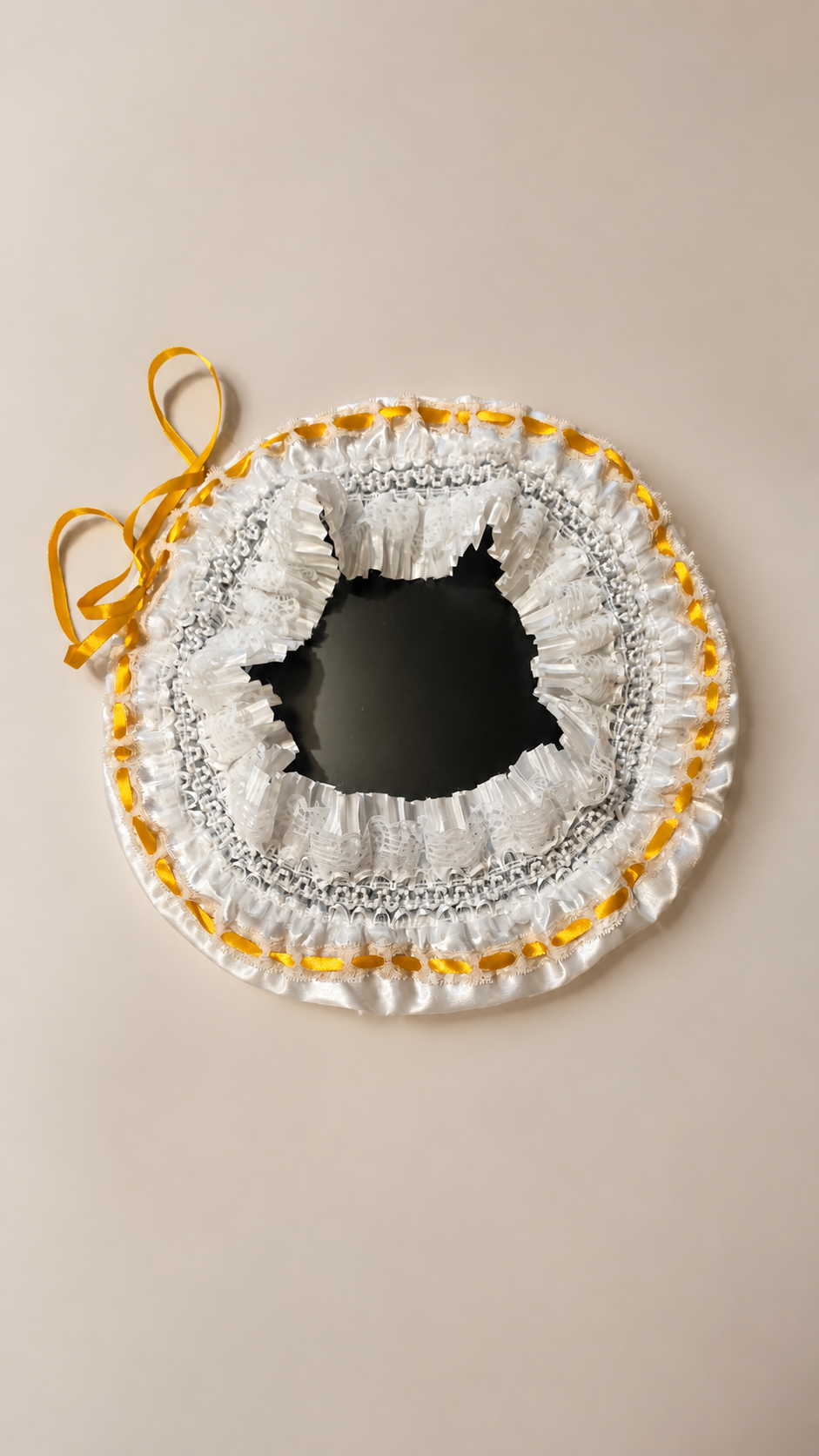 Linen & Cotton Bread Doily with Lace